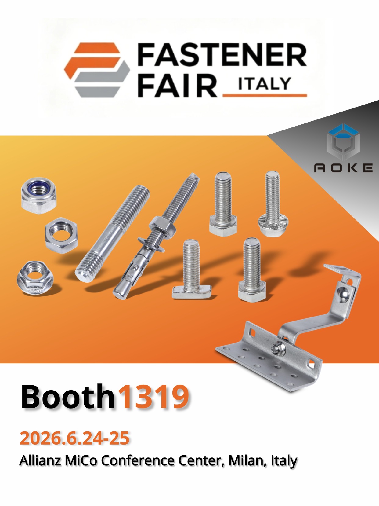 Rencontrez Jiaxing AOKE au Fastener Fair Italy 2026