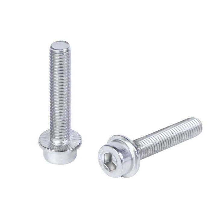 Tête à six pans creux DIN251 avec vis à bride dentelée